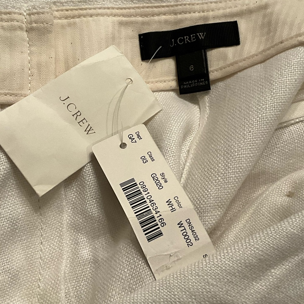 J Crew button front high waist sailor white pants 6 - Picture 11 of 11